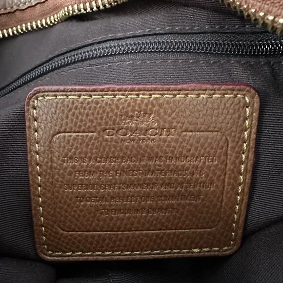 Coach Signature C File Khaki & Brown Canvas Crossbody Bag - Picture 11 of 12